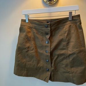 Madewell Button Khaki Skirt